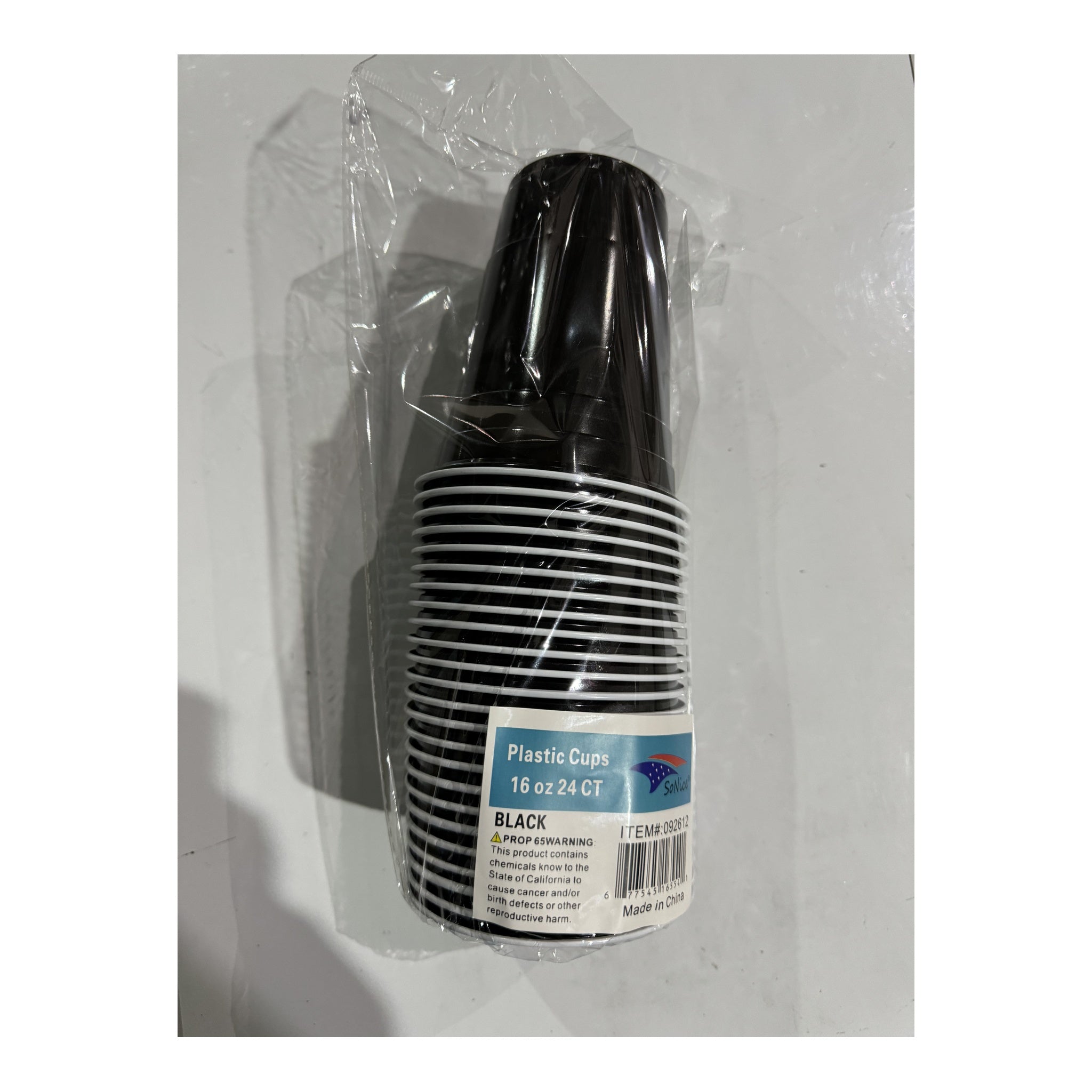 24 ct Plt Cups Black 24Pk/Cs